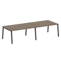 Metal System Style БА.ПРГ-2.4 (Вяз благородный/антрацит) Переговорный стол (2 столешницы) на А-образном м/к