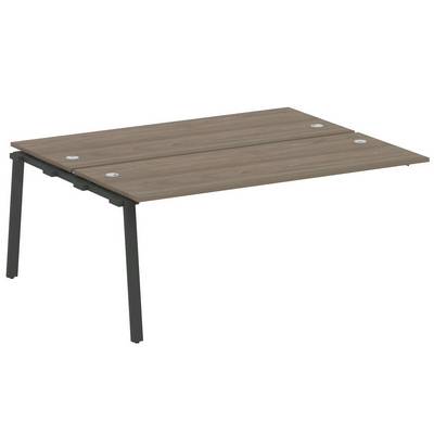 Metal System Style БА.ПРС-СП-2.5 (Вяз благородный/черный) Проходной наборный элемент рабочей станции на А-образном м/к (проходная опора Б.ОСП-147, две столешницы, два комплекта траверс)