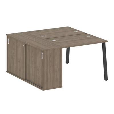 Metal System Style БА.РС-СШК-1.1 (Вяз благородный/антрацит) Рабочая станция на А-образном м/к с опорным шкафом-купе