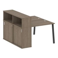 Metal System Style БА.РС-СШК-2.1 (Вяз благородный/антрацит) Рабочая станция на А-образном м/к с опорным шкафом-купе