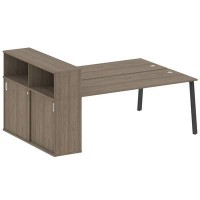 Metal System Style БА.РС-СШК-2.5 (Вяз благородный/антрацит) Рабочая станция на А-образном м/к с опорным шкафом-купе