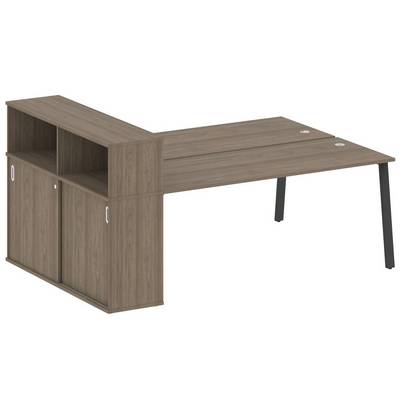 Metal System Style БА.РС-СШК-2.5 (Вяз благородный/антрацит) Рабочая станция на А-образном м/к с опорным шкафом-купе