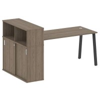 Metal System Style БА.РС-СШК-3.4 (Вяз благородный/антрацит) Стол письменный на А-образном м/к с опорным шкафом-купе