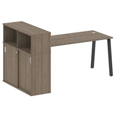 Metal System Style БА.РС-СШК-3.4 (Вяз благородный/антрацит) Стол письменный на А-образном м/к с опорным шкафом-купе