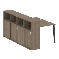 Metal System Style БА.РС-СШК-4.1 (Вяз благородный/антрацит) Рабочая станция на А-образном м/к с опорным шкафом-купе