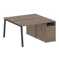 Metal System Style БА.РС-СТП-2.1 (Вяз благородный/антрацит) Рабочая станция на А-образном м/к с опорной тумбой