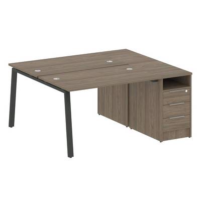 Metal System Style БА.РС-СТП-2.2 (Вяз благородный/антрацит) Рабочая станция на А-образном м/к с опорной тумбой