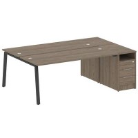 Metal System Style БА.РС-СТП-2.5 (Вяз благородный/антрацит) Рабочая станция на А-образном м/к с опорной тумбой