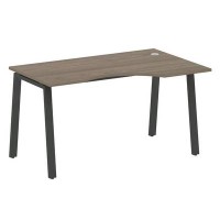 Metal System Style БА.СА-2 Пр (Вяз благородный/антрацит) Стол криволинейный правый на А-образном м/к