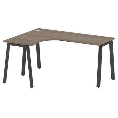 Metal System Style БА.СА-4 Л (Вяз благородный/антрацит) Стол криволинейный левый на А-образном м/к