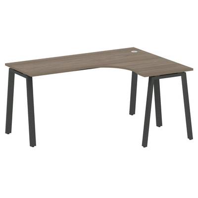 Metal System Style БА.СА-4 Пр (Вяз благородный/антрацит) Стол криволинейный правый на А-образном м/к