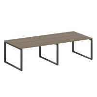 Metal System Style БО.ПРГ-2.3 (Вяз благородный/антрацит) Переговорный стол (2 столешницы) на О-образном м/к