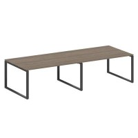 Metal System Style БО.ПРГ-2.4 (Вяз благородный/антрацит) Переговорный стол (2 столешницы) на О-образном м/к