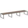 Metal System Style БО.ПРГ-3.5 (Вяз благородный/антрацит) Переговорный стол (3 столешницы) на О-образном м/к