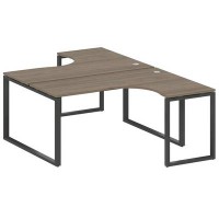 Metal System Style БО.РАС-СА-2.4 (Вяз благородный/антрацит) Рабочая станция криволинейная на О-образном м/к