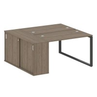 Metal System Style БО.РС-СШК-1.2 (Вяз благородный/антрацит) Рабочая станция на О-образном м/к с опорным шкафом-купе