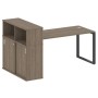 Metal System Style БО.РС-СШК-3.4 (Вяз благородный/антрацит) Стол письменный на О-образном м/к с опорным шкафом-купе