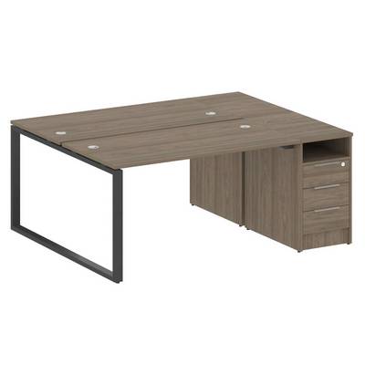 Metal System Style БО.РС-СТП-2.3 (Вяз благородный/антрацит) Рабочая станция на О-образном м/к с опорной тумбой