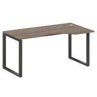 Metal System Style БО.СА-1 Пр (Вяз благородный/антрацит) Стол криволинейный правый на О-образном м/к