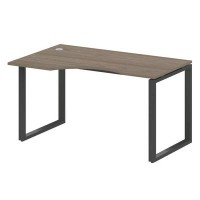 Metal System Style БО.СА-2 Л (Вяз благородный/антрацит) Стол криволинейный левый на О-образном м/к