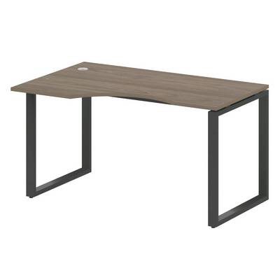 Metal System Style БО.СА-2 Л (Вяз благородный/антрацит) Стол криволинейный левый на О-образном м/к