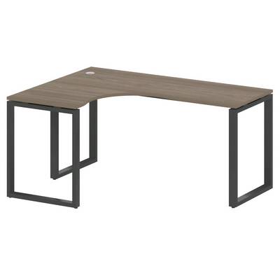 Metal System Style БО.СА-4 Л (Вяз благородный/антрацит) Стол криволинейный левый на О-образном м/к
