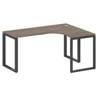 Metal System Style БО.СА-4 Пр (Вяз благородный/антрацит) Стол криволинейный правый на О-образном м/к