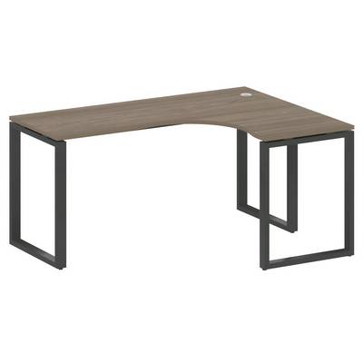 Metal System Style БО.СА-4 Пр (Вяз благородный/антрацит) Стол криволинейный правый на О-образном м/к