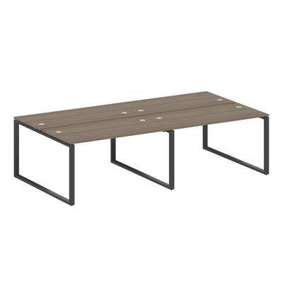 Metal System Style БО.СМ-4.3 (Вяз благородный/антрацит) Рабочая станция на 4 раб.места на О-образном м/к