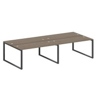 Metal System Style БО.СМ-4.4 (Вяз благородный/антрацит) Рабочая станция на 4 раб.места на О-образном м/к