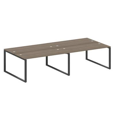 Metal System Style БО.СМ-4.4 (Вяз благородный/антрацит) Рабочая станция на 4 раб.места на О-образном м/к