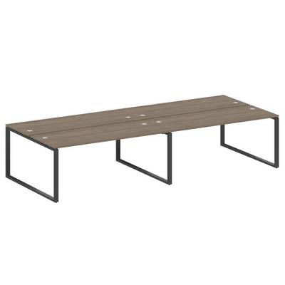 Metal System Style БО.СМ-4.5 (Вяз благородный/антрацит) Рабочая станция на 4 раб.места на О-образном м/к