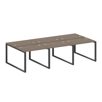 Metal System Style БО.СМ-6.1 (Вяз благородный/черный) Рабочая станция на 6 раб.мест на О-образном м/к