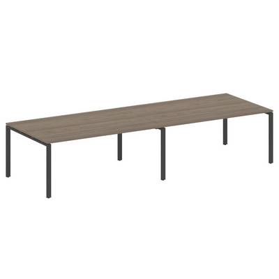 Metal System Style БП.ПРГ-2.5 (Вяз благородный/черный) Переговорный стол (2 столешницы) на П-образном м/к