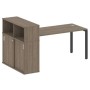 Metal System Style БП.РС-СШК-3.4 (Вяз благородный/антрацит) Стол письменный на П-образном м/к с опорным шкафом-купе