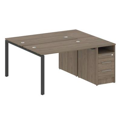 Metal System Style БП.РС-СТП-2.2 (Вяз благородный/антрацит) Рабочая станция на П-образном м/к с опорной тумбой