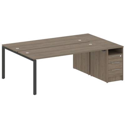 Metal System Style БП.РС-СТП-2.5 (Вяз благородный/антрацит) Рабочая станция на П-образном м/к с опорной тумбой