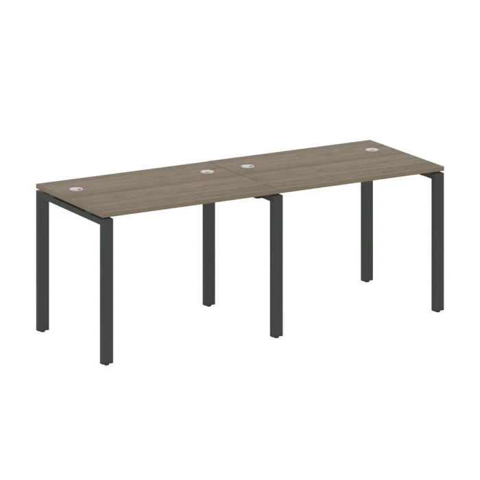 БП.СМ-2.1 Рабочая станция на два рабочих места на П-образном м/к, вяз благородный, металл черный