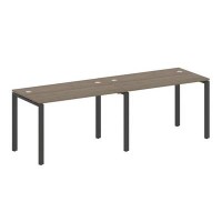 Metal System Style БП.СМ-2.2 (Вяз благородный/черный) Рабочая станция на 2 раб.места на П-образном м/к