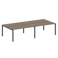 Metal System Style БП.СМ-4.4 (Вяз благородный/антрацит) Рабочая станция на 4 раб.места на П-образном м/к