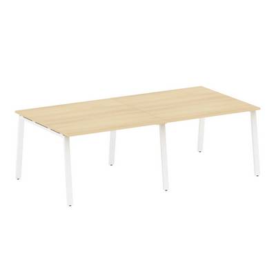 Metal System Style БА.ПРГ-2.2 (Акация лорка/белый) Переговорный стол (2 столешницы) на А-образном м/к