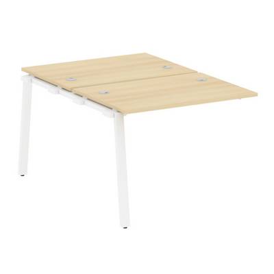 Metal System Style БА.ПРС-СП-2.1 (Акация лорка/белый) Проходной наборный элемент рабочей станции на А-образном м/к (проходная опора Б.ОСП-147, две столешницы, два комплекта траверс)