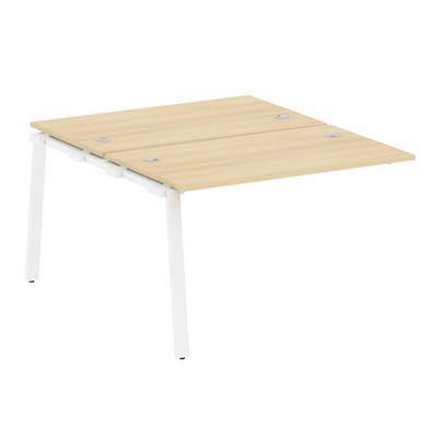 Metal System Style БА.ПРС-СП-2.2 (Акация лорка/белый) Проходной наборный элемент рабочей станции на А-образном м/к (проходная опора Б.ОСП-147, две столешницы, два комплекта траверс)