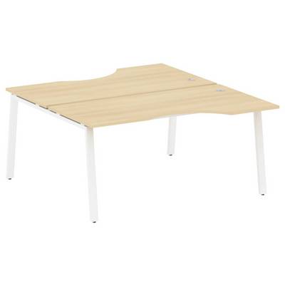 Metal System Style БА.РАС-СА-2.1 (Акация лорка/белый) Рабочая станция криволинейная на А-образном м/к