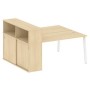 Metal System Style БА.РС-СШК-2.3 (Акация лорка/белый) Рабочая станция на А-образном м/к с опорным шкафом-купе