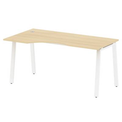 Metal System Style БА.СА-1 Л (Акация лорка/белый) Стол криволинейный левый на А-образном м/к