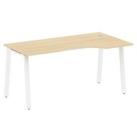 Metal System Style БА.СА-1 Пр (Акация лорка/белый) Стол криволинейный правый на А-образном м/к