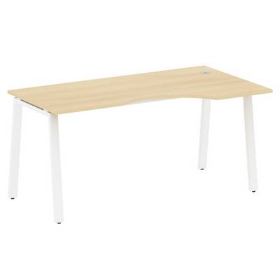 Metal System Style БА.СА-1 Пр (Акация лорка/белый) Стол криволинейный правый на А-образном м/к