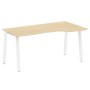 Metal System Style БА.СА-1 Пр (Акация лорка/белый) Стол криволинейный правый на А-образном м/к