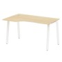 Metal System Style БА.СА-2 Л (Акация лорка/белый) Стол криволинейный левый на А-образном м/к